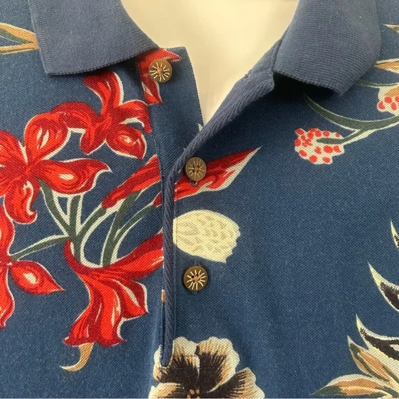ISLAND FEVER Tropical Floral Polo Shirt Colorful Vibrant Hawaiian Sz XL - Picture 3 of 11